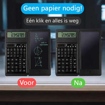 Wetenschappelijke Solar Rekenmachine Met Digitale Notitieblok En Pen - Zwart - Grafische - Groot - Grote Toetsen - Bureau - School - Studie - Studenten - Kantoor - Schrijven - Kladblok