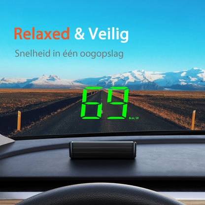 GPS Snelheidsmeter Auto HUD - USB-C - Groen - Head Up Displays - Plug&Play