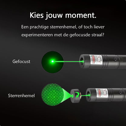 Laserpen Groen - Klasse II - Oplaadbaar - Inclusief Batterijen En Oplader - Vergrendelbaar | Pointer - Gadget - Lichtjes