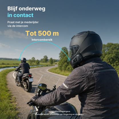 Motorhelm Headset R500 - Met Bluetooth 5.4 - Intercom - Radio