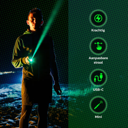 Laserpen Mini - Groen - Klasse II - USB-C Oplaadbaar - Gadget