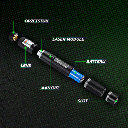 Vergrendelbare Laserpen - 3-Pack - Groen/Rood/Paars - Klasse II