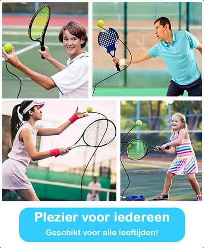 Tennispaal - Tennistrainer - Set Met Elastiek En Tennisbal - Voor In de Tuin Kinderen - Classic - Pro - Vakantie - Volwassenen - Blauw