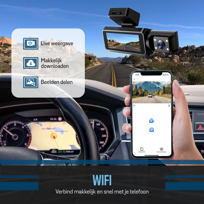 A100 Dashcam - 1080P - Wifi - Auto Camera- Parkeermodus - Nachtzicht