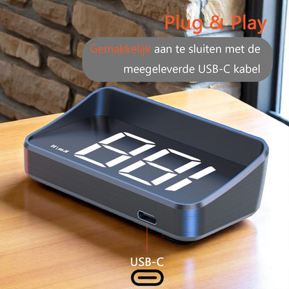 Automatische - GPS Snelheidsmeter Auto HUD - USB-C - Wit - Head Up Displays - Plug&Play