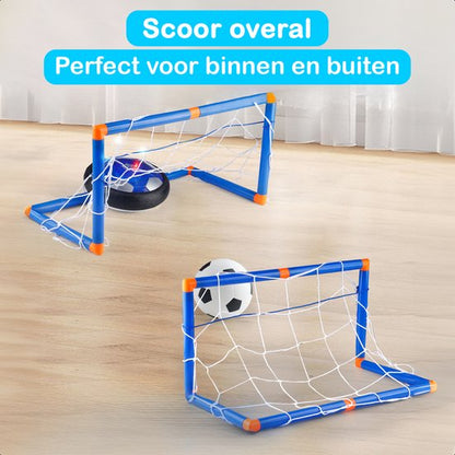 Hover Bal Set - Voetbaldoeltjes Set Van 2 - Voetbal Ø11cm&Pomp - Led Verlichting - 18 cm - Oplaadbaar - Indoor Zweef Voetbal - Zachte - Kinderen - Air Powered Soccer - Binnen