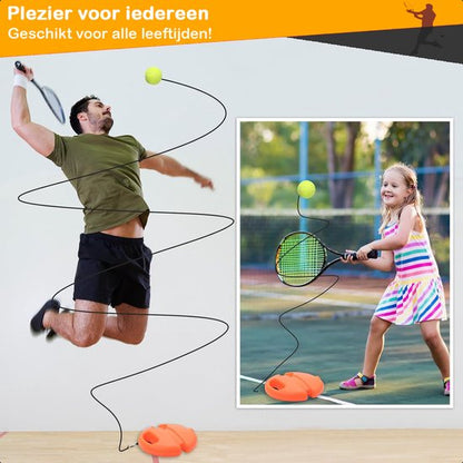Tennispaal - Tennistrainer - Set Met Elastiek En Tennisbal - Oranje - Voor In de Tuin Kinderen - Classic - Pro - Vakantie - Volwassenen
