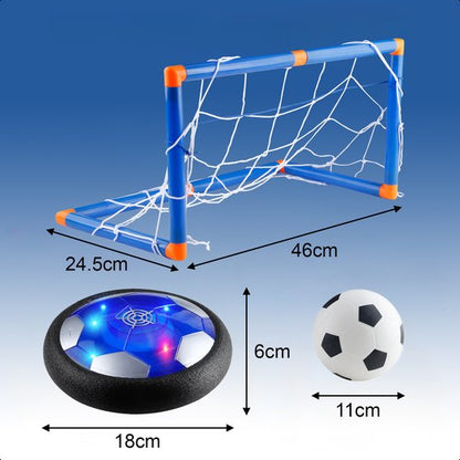 Hover Bal Set - Voetbaldoeltjes Set Van 2 - Voetbal Ø11cm&Pomp - Led Verlichting - 18 cm - Oplaadbaar - Indoor Zweef Voetbal - Zachte - Kinderen - Air Powered Soccer - Binnen