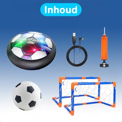 Hover Bal Set - Voetbaldoeltjes Set Van 2 - Voetbal Ø11cm&Pomp - Led Verlichting - 18 cm - Oplaadbaar - Indoor Zweef Voetbal - Zachte - Kinderen - Air Powered Soccer - Binnen