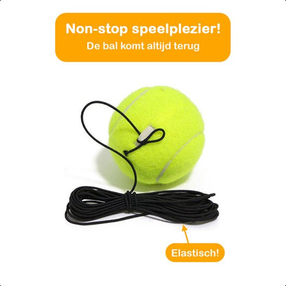 Tennispaal - Tennistrainer - Set Met Elastiek En Tennisbal - Oranje - Voor In de Tuin Kinderen - Classic - Pro - Vakantie - Volwassenen