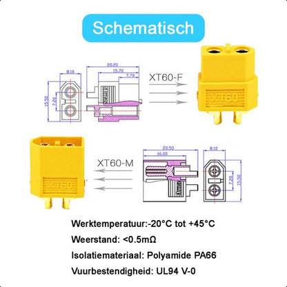 XT60 Connector - Male and Female - Kabelverbinder - RC
