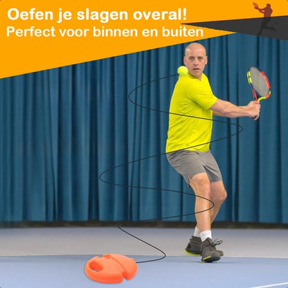 Tennispaal - Tennistrainer - Set Met Elastiek En Tennisbal - Oranje - Voor In de Tuin Kinderen - Classic - Pro - Vakantie - Volwassenen