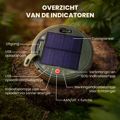 Solar Camping Lichtsnoer Met Afstandsbediening - Warm-Wit - USB-Oplaadbaar