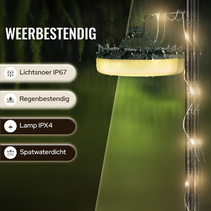 Camping Lichtsnoer Oprolbaar - Warm-Wit - 10M - USB-Oplaadbaar