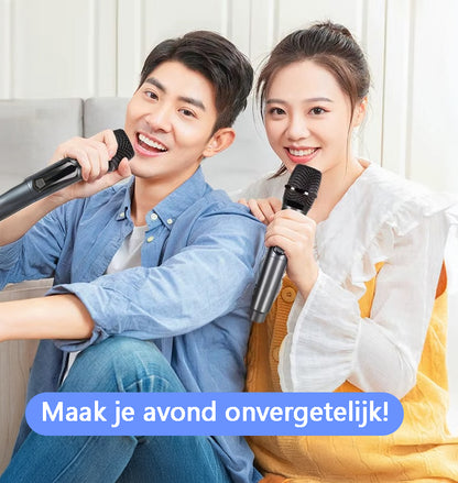 2 Stuks - Draadloze Microfoonset - VHF - USB-C Oplaadbaar - Plug & Play - Karaoke - Studio - 3.5-6.3mm Jack - ASMR - Geschikt Voor Partybox