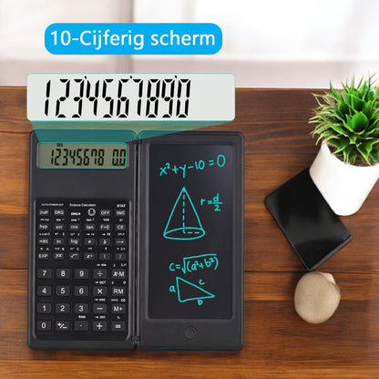 Wetenschappelijke Rekenmachine Met Digitale Notitieblok En Pen - Zwart - Grafische - Groot - Grote Toetsen - Bureau - School - Studie - Studenten - Kantoor - Schrijven - Kladblok