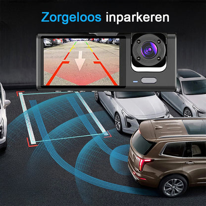 Dual Dashcam S1 Voor Auto - Met Achteruitrijcamera Universeel - Full HD - Met 64GB Micro SD-Kaart - Met Nachtzicht - Voor En Achter