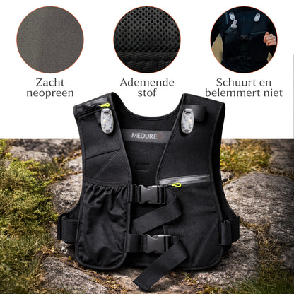 Hardloopvest Met Verlichting - 2 Drinkflessen - Hydratatievest