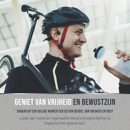 Wave - Bone Conduction Headphone - IPX7 Waterbestendig - Bluetooth V5.3 - Koptelefoon - Draadloze Sport Oordopjes - Hardloop Oortjes - Headset - Zwart