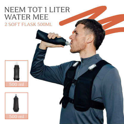 Hardloopvest Met Verlichting - 2 Drinkflessen - Hydratatievest