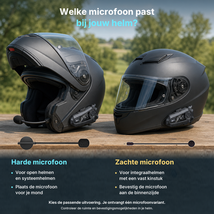 Motorhelm Headset R500 - Met Bluetooth 5.4 - Intercom - Radio