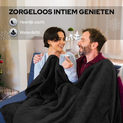 Love Blanket - Waterdichte Deken - 216x216cm - Zwart - Sex - Erotiek
