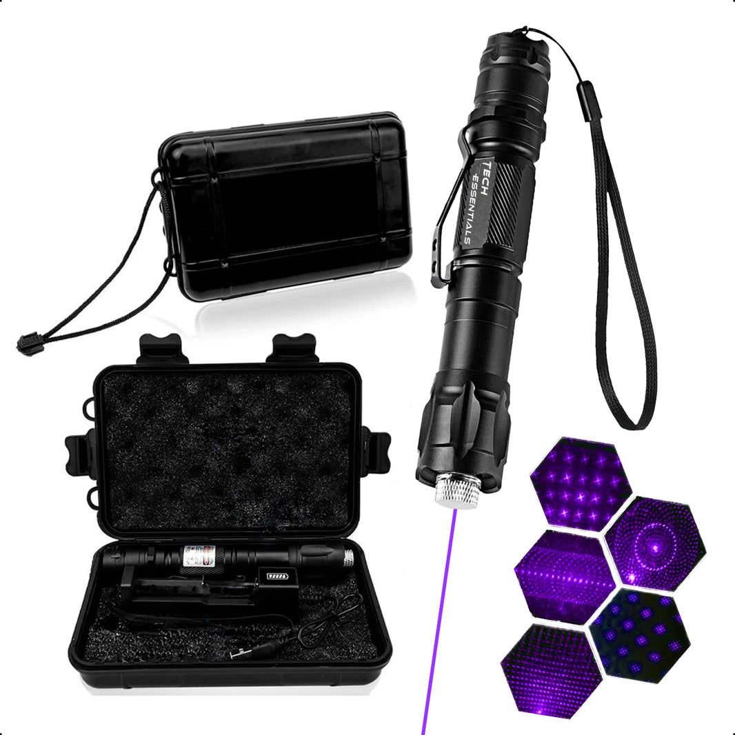 Professionele Laserpen Paars - Klasse II - Met Case - Oplaadbaar - Inclusief Batterijen En Oplader - Extra Krachtig | Pointer - Gadget - Lichtjes