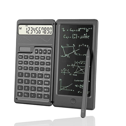 Wetenschappelijke Solar Rekenmachine Met Digitale Notitieblok En Pen - Zwart - Grafische - Groot - Grote Toetsen - Bureau - School - Studie - Studenten - Kantoor - Schrijven - Kladblok
