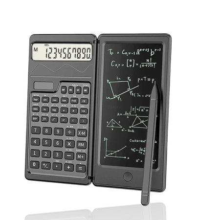 Wetenschappelijke Solar Rekenmachine Met Digitale Notitieblok En Pen - Zwart - Grafische - Groot - Grote Toetsen - Bureau - School - Studie - Studenten - Kantoor - Schrijven - Kladblok